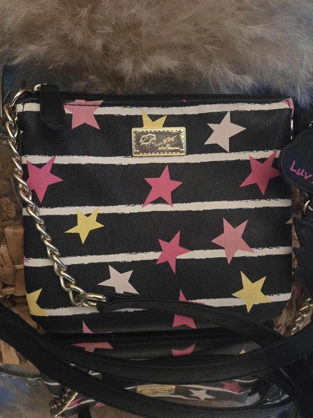 Luv Betsey by Betsey Johnson Star Stripe Crossbody Bag Cloud Charm